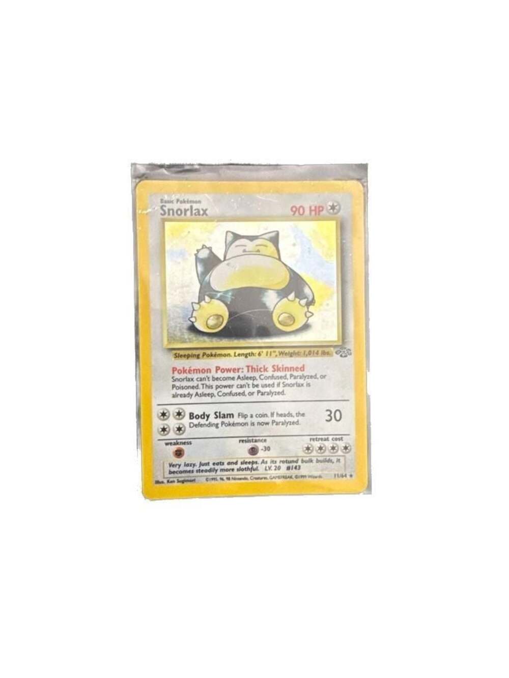 1999 Pokemon Jungle Snorlax Holo #11/64 Rare Unlimited Edition Card